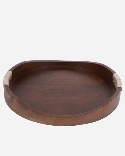 Tribal Wooden Curvy Serving Tray Title
