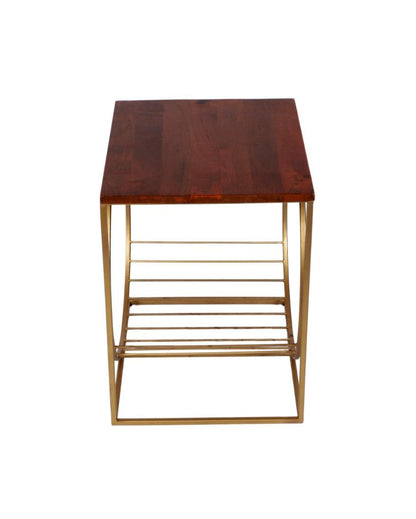 Running Wheel Wooden Accent Table | 19 x 14 x 20 inches