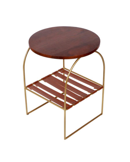 Strips Below Wooden Accent Table | 19 x 14 x 20 inches