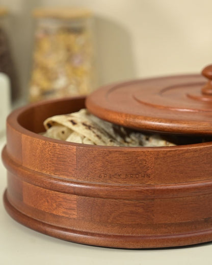 Vintage Wooden Roti Box | 2 L | 9 x 9 x 5 inches