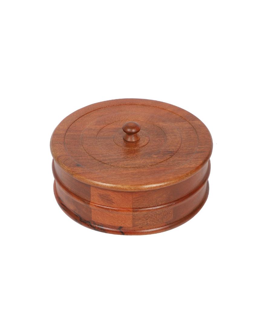 Vintage Wooden Roti Box | 2 L | 9 x 9 x 5 inches