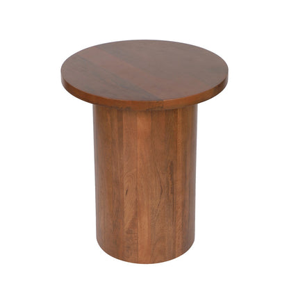 Rounded Twist Wooden Accent Table Title