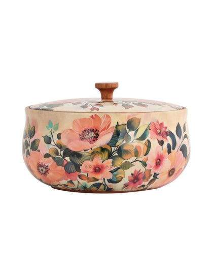 Wooden Pastel Flora Roti Box | 8.5 x 5.5 inches