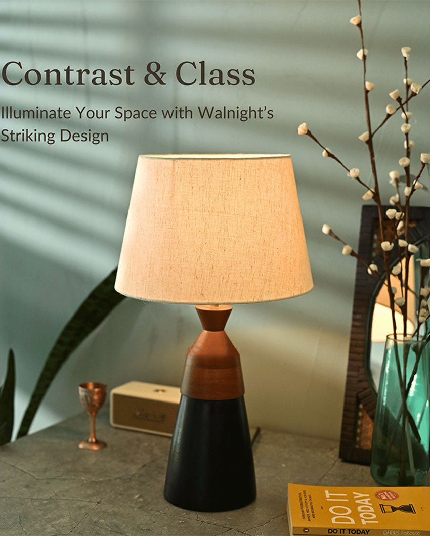 Wooden Base Walnight Table Lamp