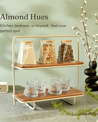 Almond Spice Rack Kitchen Organizer  | 8 x 17 x 16 inches (For Creators)