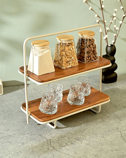 Almond Spice Rack Kitchen Organizer  | 8 x 17 x 16 inches (For Creators)