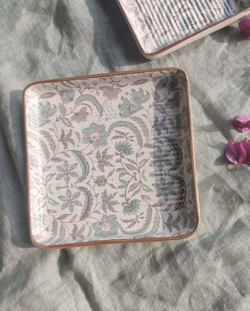 Decoupage Square Platters | Set Of 2 | 6 inches