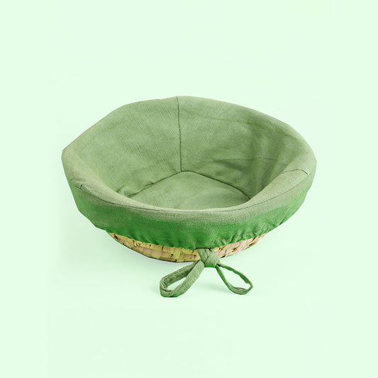 Nelvayal Bread Basket | 14 x 14 Inches | Multiple Colors Green