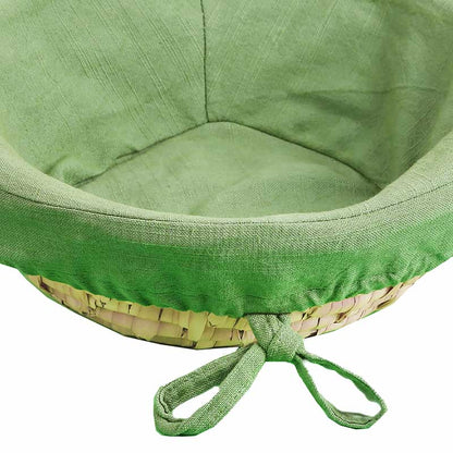 Nelvayal Bread Basket | 14 x 14 Inches | Multiple Colors Green