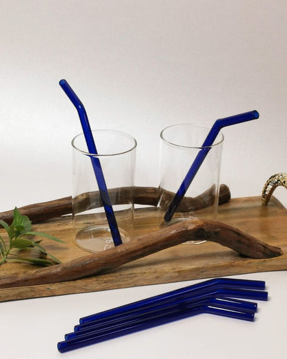 Reusable Glass 6 Straws With Brush