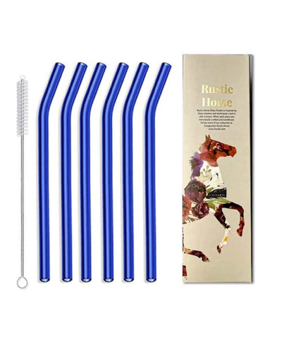 Reusable Glass 6 Straws With Brush