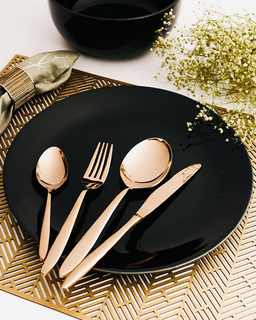 Luxurious & Ergonomic Effortless Handling Stainless Steel Rose Gold Fork | Set of 6 | 6 inches