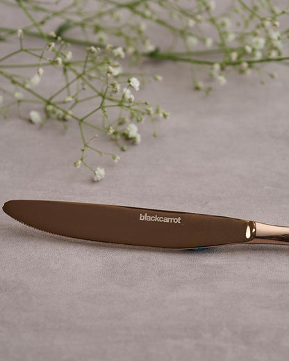 Chic & Precision Crafted Seamless Cutting Stainless Steel Rose Gold Knife | Set of 6 | 6 inches