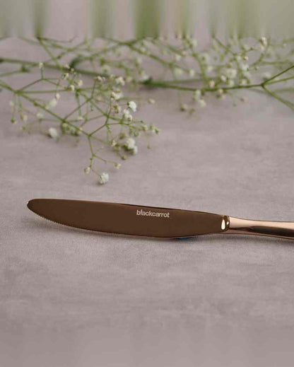 Chic Stainless Steel Rose Gold Finish Knife | Set of 3