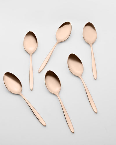 Sophisticated & Stylish Dining Elegance Stainless Steel Rose Gold Spoon | Set of 6 | 6 inches