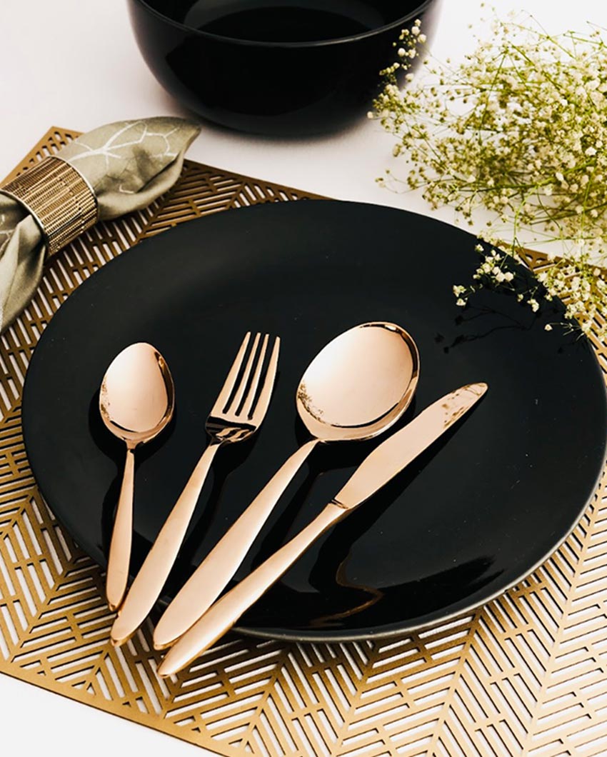 Sophisticated & Stylish Dining Elegance Stainless Steel Rose Gold Spoon | Set of 6 | 6 inches