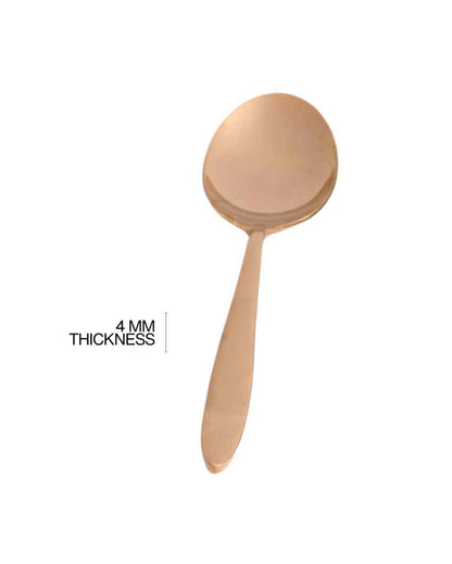 Luxurious Stainless Steel Rose Gold Finish Serving Spoon | Set of 2