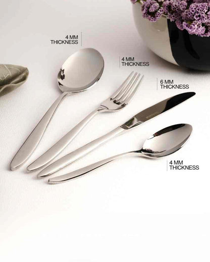 Premium Stainless Steel Silver Finish Cutlery | Set of 22