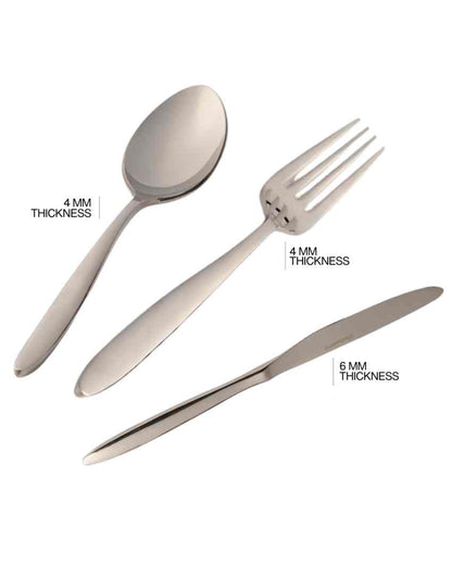 Versatile Stainless Steel Silver Finish Spoon Fork Knife | Set of 3