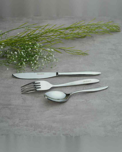 Versatile Stainless Steel Silver Finish Spoon Fork Knife | Set of 3