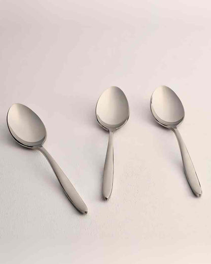 Premium Stainless Steel Silver Finish Spoon | Set of 3