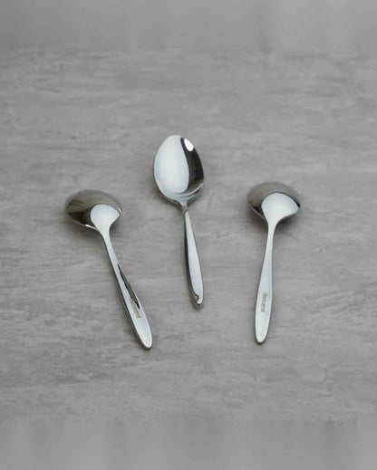 Premium Stainless Steel Silver Finish Spoon | Set of 3