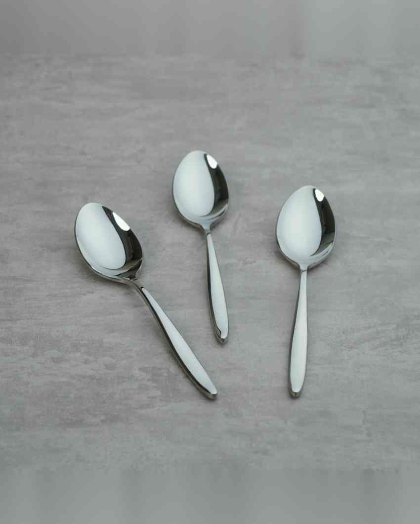 Premium Stainless Steel Silver Finish Spoon | Set of 3