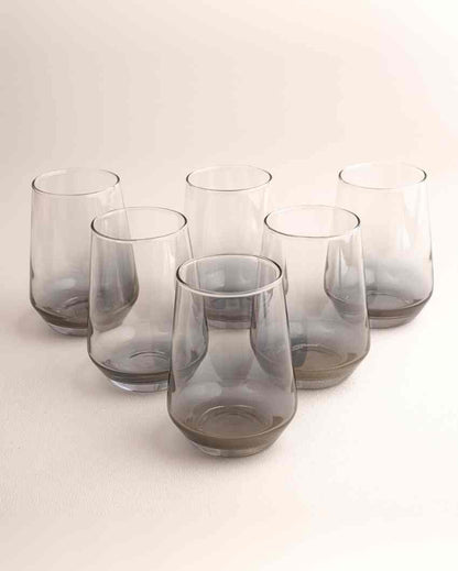 Modern Black Water Glass | Set of 6 | 390 ML