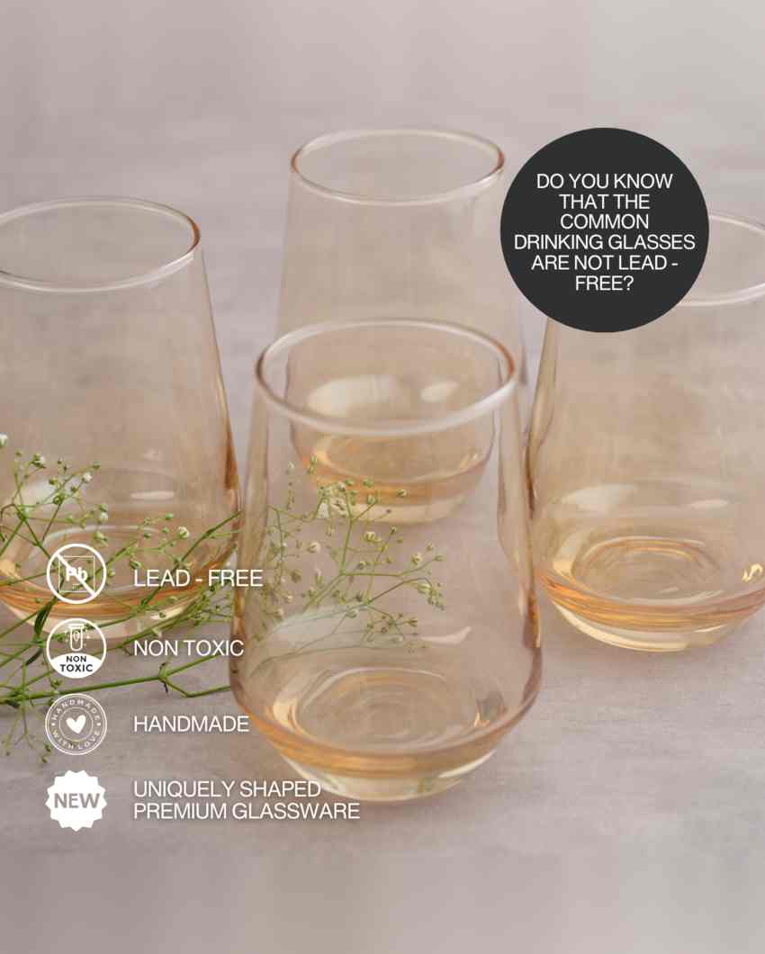 Luxury Golden Water Glass | Set of 6 | 390 ML