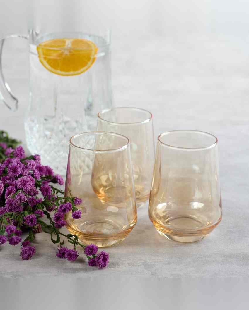 Luxury Golden Water Glass | Set of 6 | 390 ML