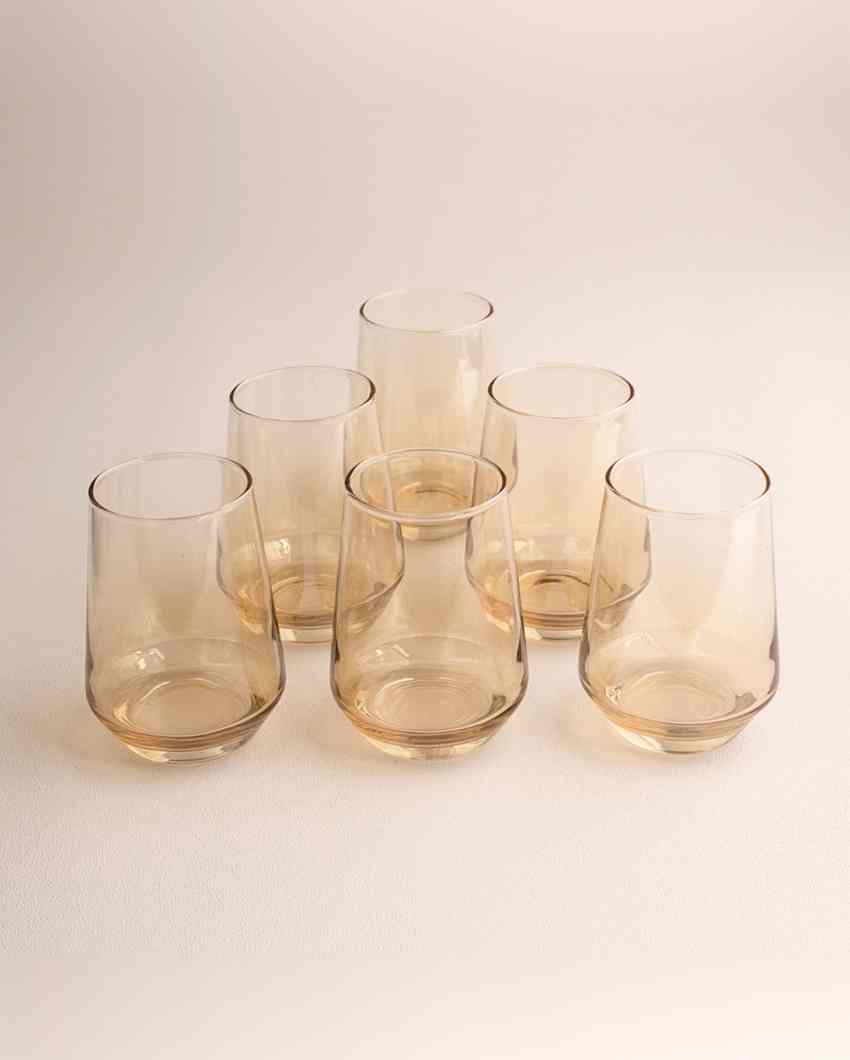 Luxury Golden Water Glass | Set of 6 | 390 ML