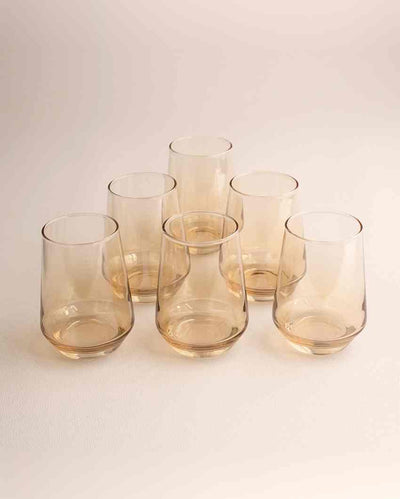 Luxury Golden Water Glass | Set of 6 | 390 ML