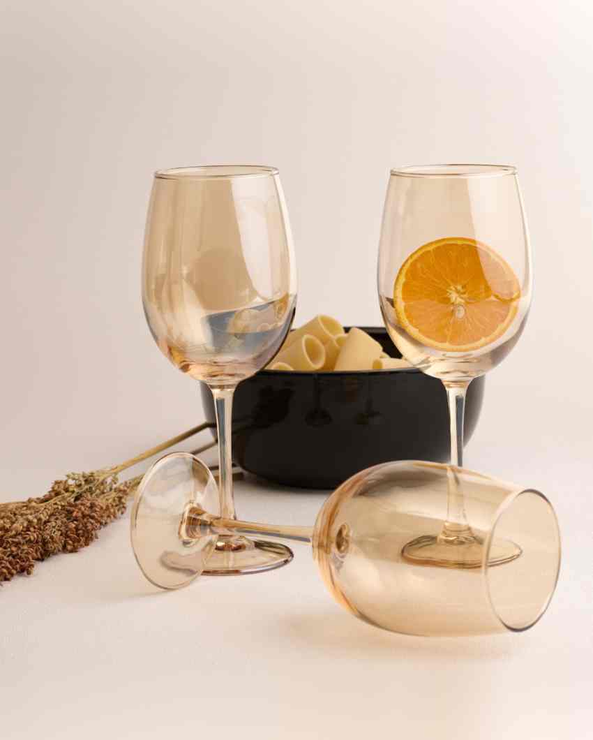 Luxury Golden Wine Glass | Set of 6 | 465 ML