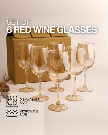 Luxury Golden Wine Glass | Set of 6 | 465 ML