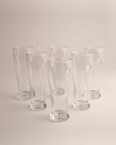 Crystal Transparent Beer Glass | Set of 6 | 460 ML