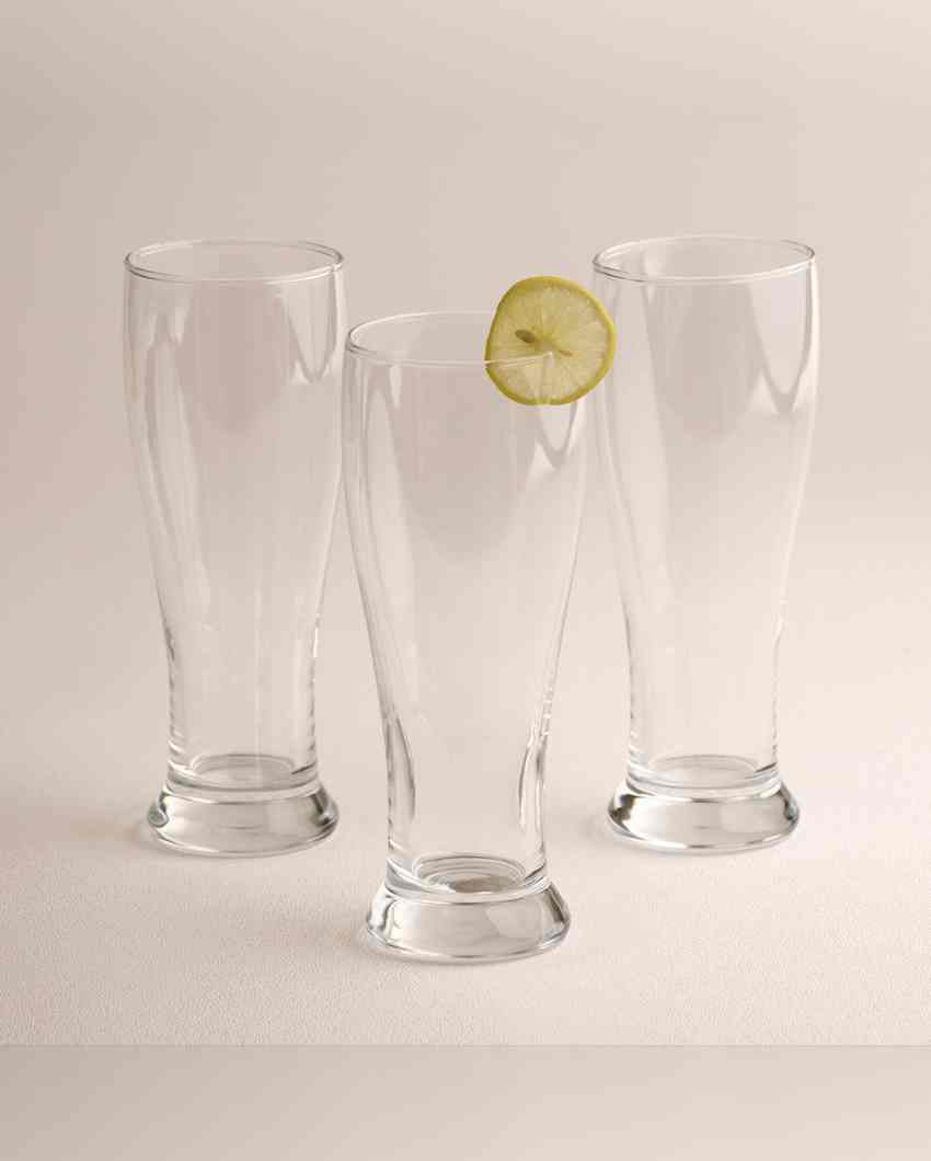 Crystal Transparent Beer Glass | Set of 6 | 460 ML