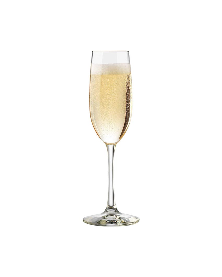 Lavish & Stunning Toasting Style Champagne Clear Glasses | Set of 6 | 2 x 9 inches | 220ml