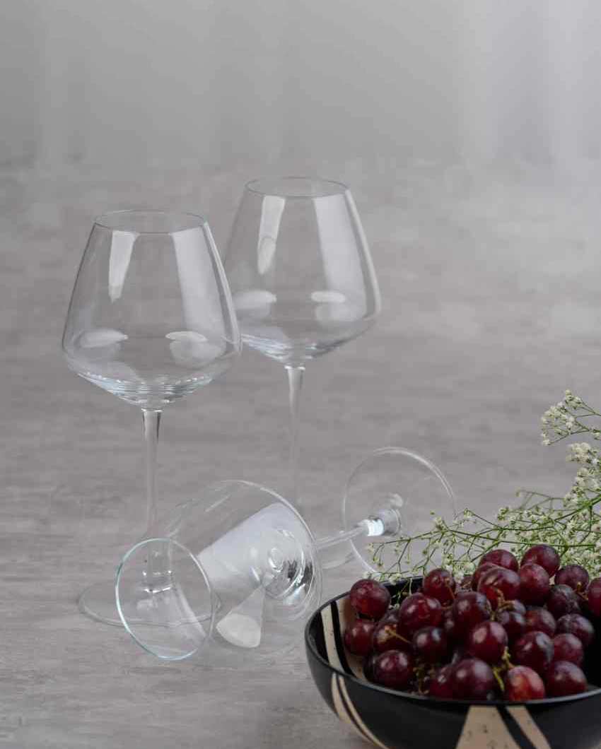 Elegant Transparent Red Wine Glass | Set of 6 | 590 ML