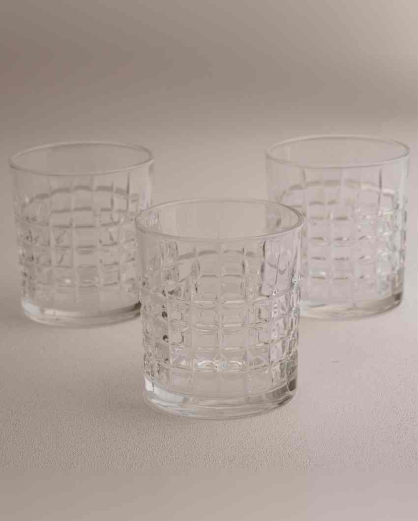 Premium Transparent Whiskey Glass | Set of 6 | 350 ML