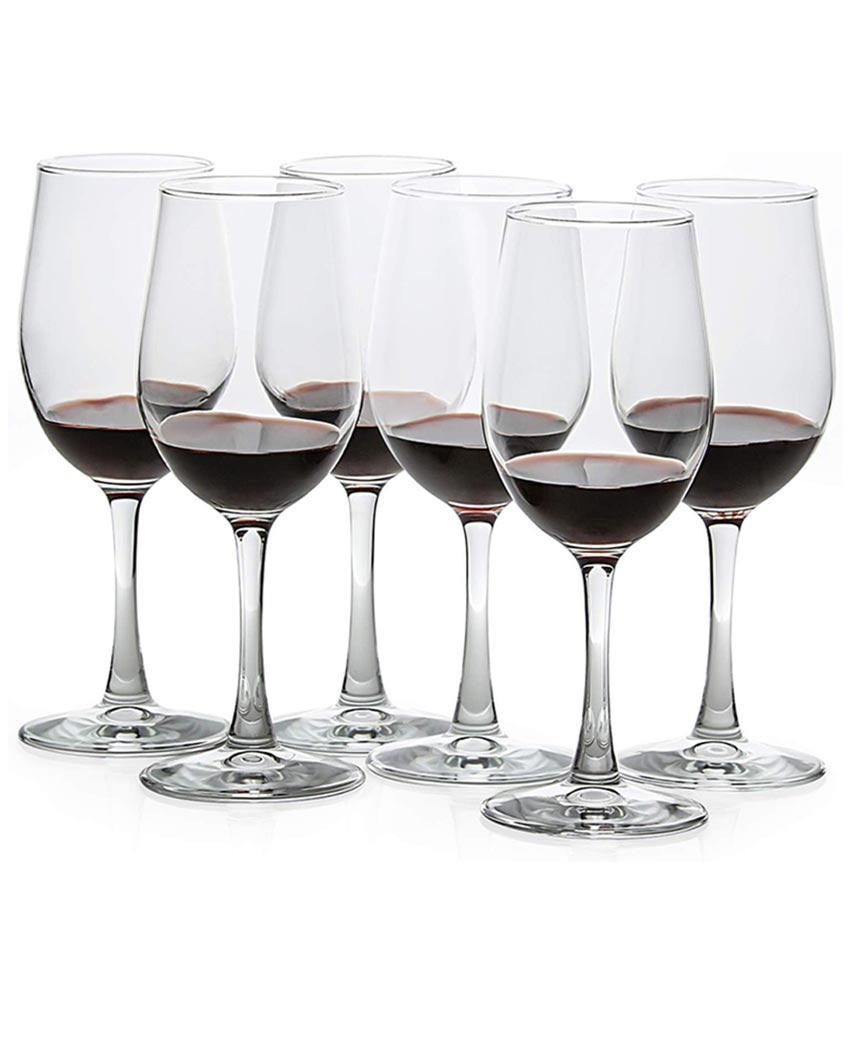 Refined & Graceful Premium Experience Red Wine Clear Glasses | Set of 6 | 12 x 8 inches | 320ml