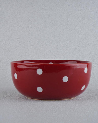Rich Toned Red Porcelain Serving Bowl | 7 x 3 inches | 750ml
