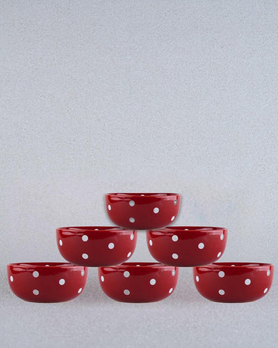 Gracefully Shaped Chic Porcelain Small Bowl | Set of 6 | 3 x 2 inches | 220ml