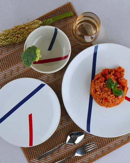 Minimalist Sleek TAMO White Porcelain Quarter Plates | Set of 6 | 7 inches
