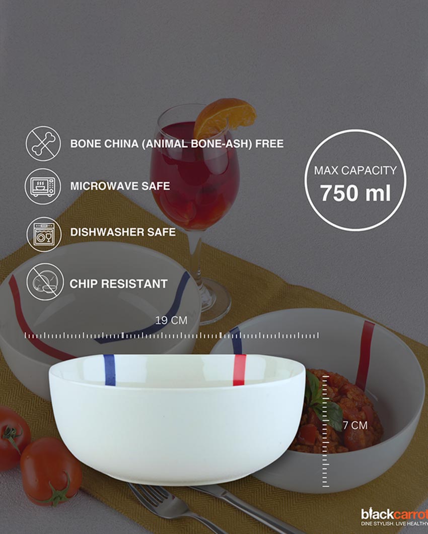 High-End Premium TAMO White Porcelain Snack Bowl | Set of 2 | 7 x 3 inches | 750ml