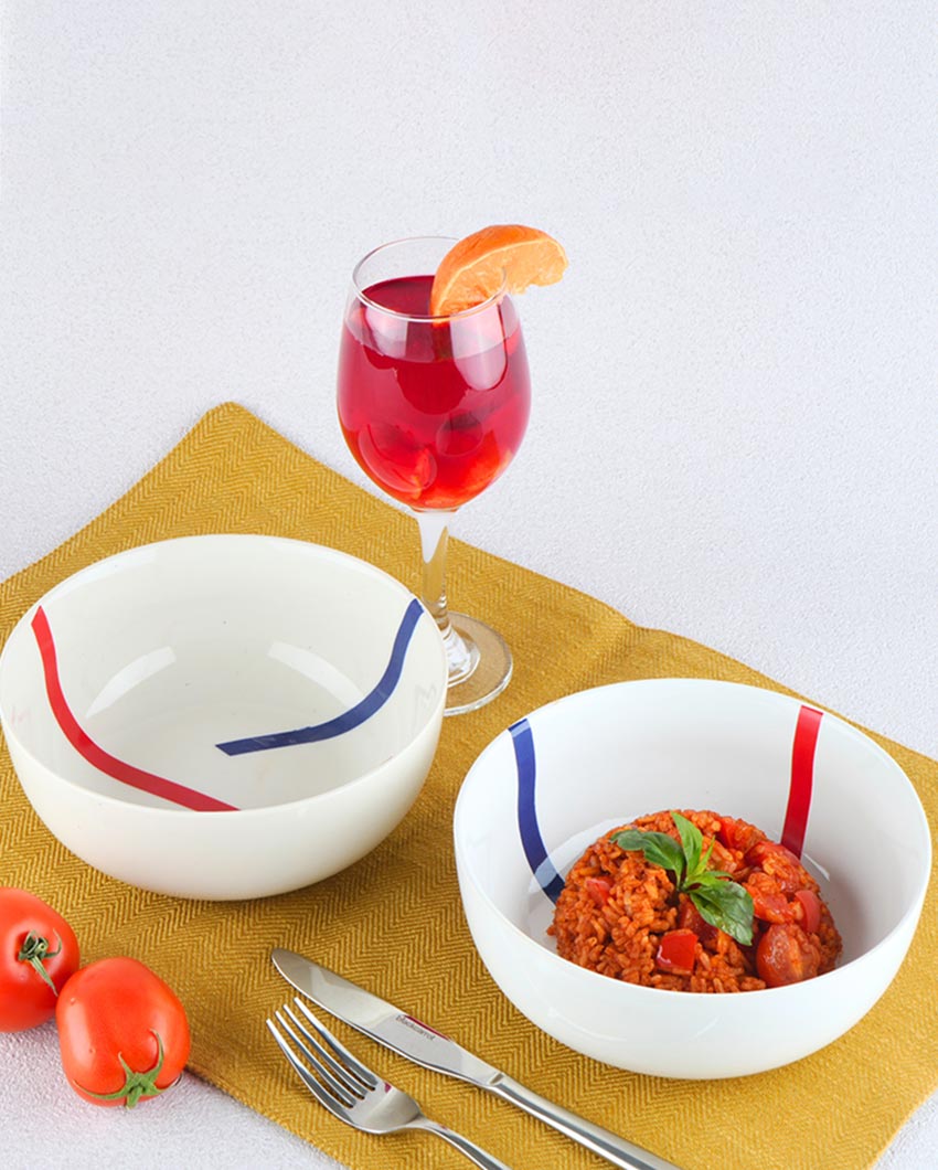 High-End Premium TAMO White Porcelain Snack Bowl | Set of 2 | 7 x 3 inches | 750ml