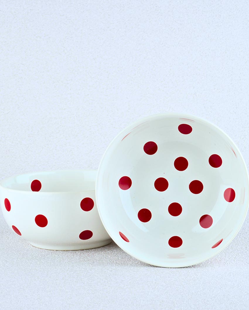 Glossy Look Porcelain Snack Bowl | Set of 2 | 7 x 3 inches | 750ml