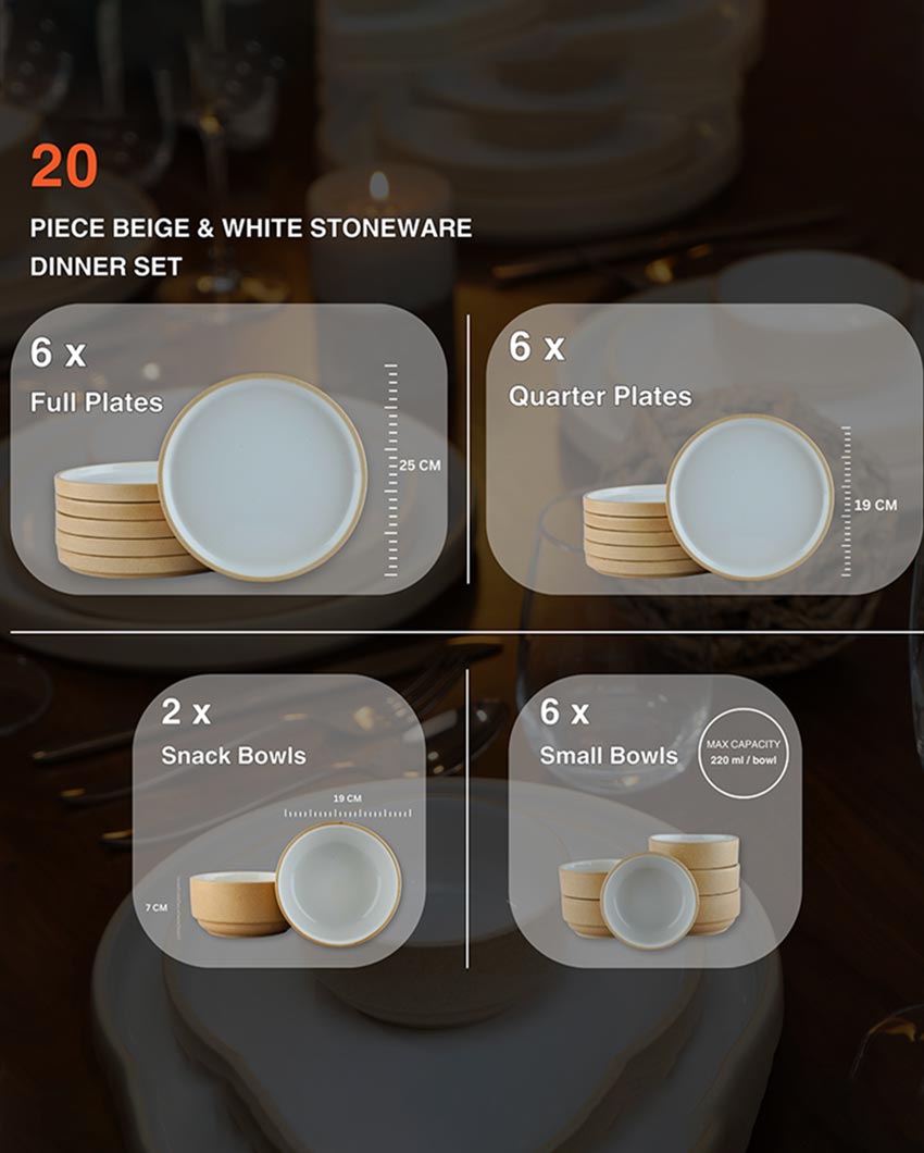 Complete Stoneware Dinner Set | Pack of 20