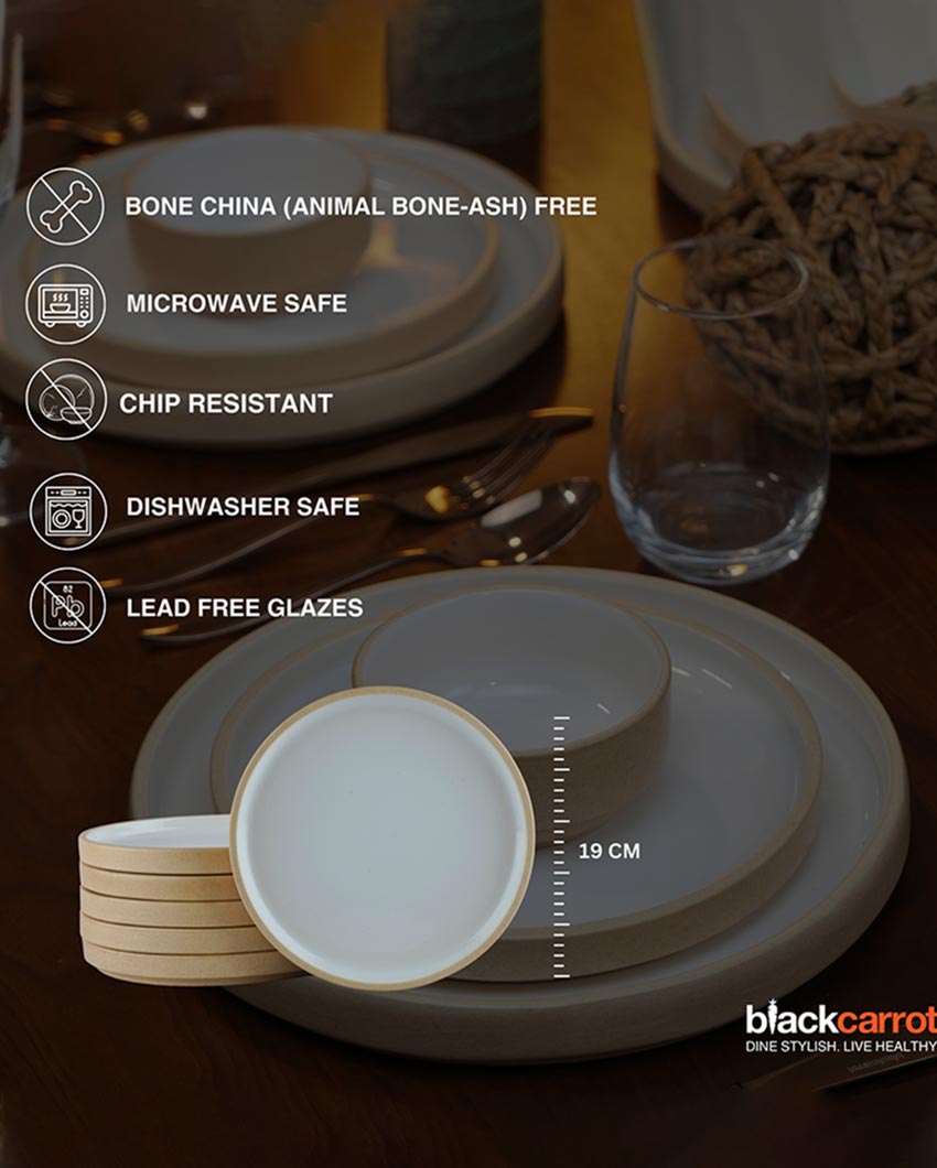 Everyday Use Friendly Stoneware Quarter Plates | Set of 6 | 7 inches