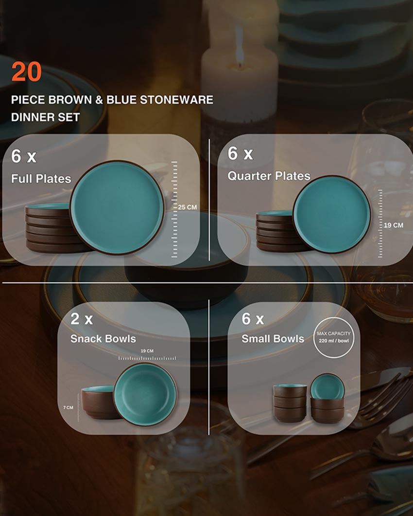 Complete Stoneware Dinner Set | Pack of 20