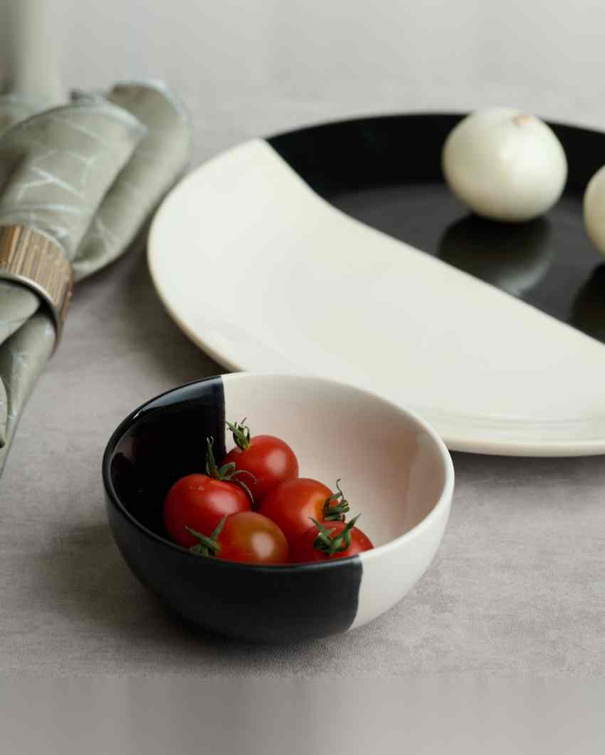 Sophisticated Fifty Fifty White Ceramic Stoneware Dinner Combo | Set of 42